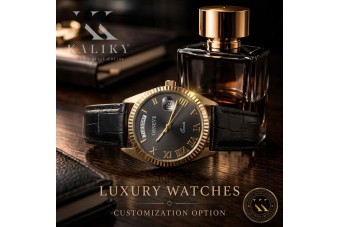 Reloj Geneve de Mujeres de Oro Amarillo 14k Oro MW013YD2BC Dial negro