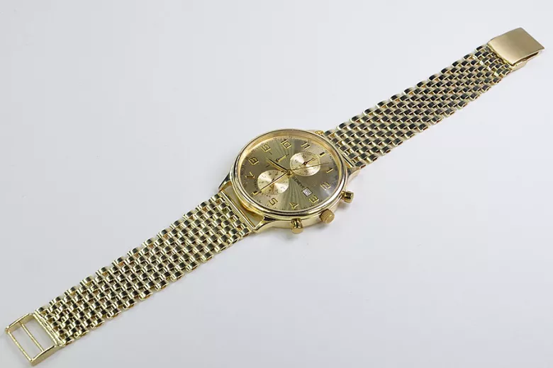 Galben 14k ceas de aur pentru bărbați Geneve mw005y &mbw008y