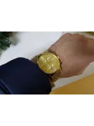 желтый 14k 585 золото мужские часы Geneve mw005y&mbw010y