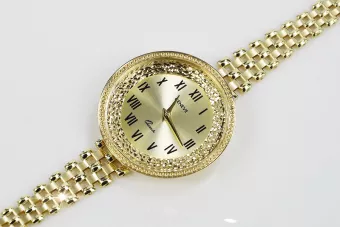 Italienische gelb Damenuhr Geneve Lady Geschenk lw114y