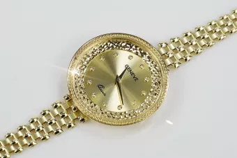 Italienische gelb Damenuhr Geneve Lady Geschenk lw115y