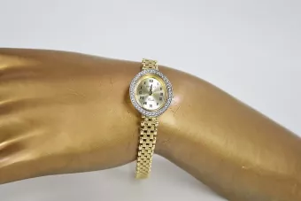 Italienische gelb Damenuhr Geneve Lady Geschenk lw117y