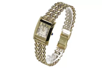 Жълт 14k златен дамски часовник Geneve lw036ydgb&lbw001y