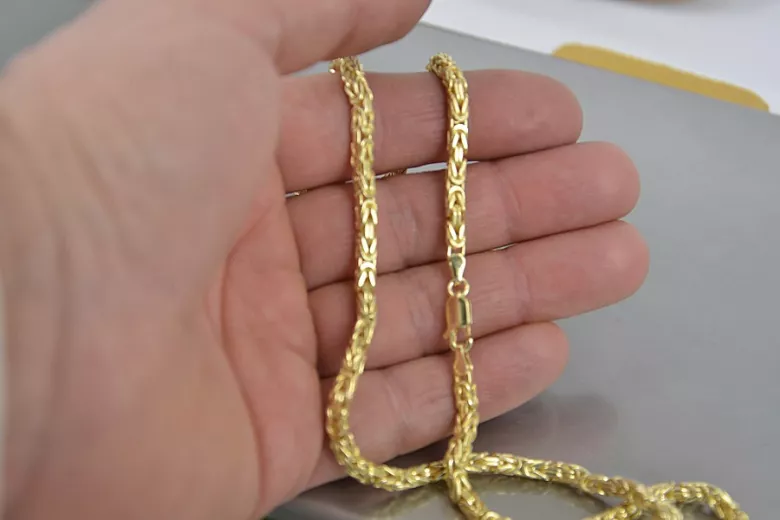 cc014 Russian rose Soviet gold Solid Bizantine chain
