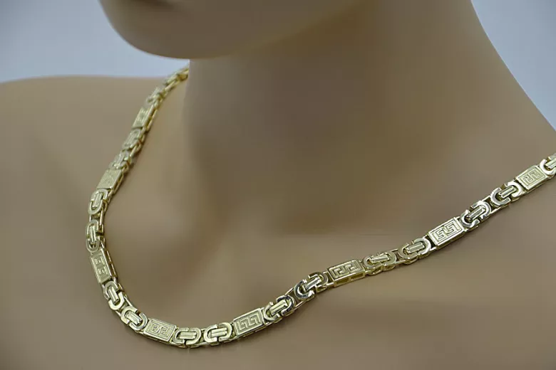 Byzantinische griechische Versace-Kette aus 14 Karat 585er Gold, cc050y