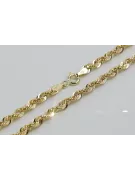 Pulsera italiana amarilla de 14k de oro New Rope corte diamante cb087