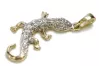 Italian yellow 14k gold beautiful lizard pendant cp009y