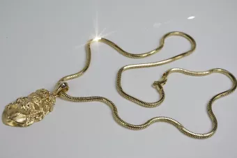 Медальйон Золотий Божий з ланцюжком ★ zlotychlopak.pl ★ Золото 585 333 Низька ціна