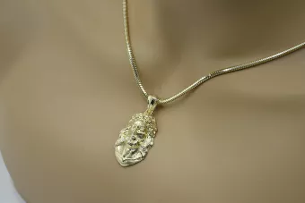 Auksinis Dievo medalionas su grandinėle ★ https://zlotychlopak.pl/lt/ ★ Auksas 585 333 Maža kaina