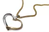 Italian 14k gold modern heart pendant with snake chain pp014yw&cc036y