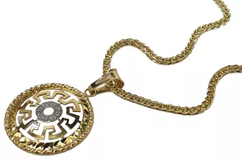 14k Gold Versace pendant with Anchor chain cpn020y&cc036y45cm