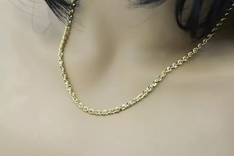Итальянская желтая цепочка из 14-каратного золота 585 пробы сингапурская веревка cc074y