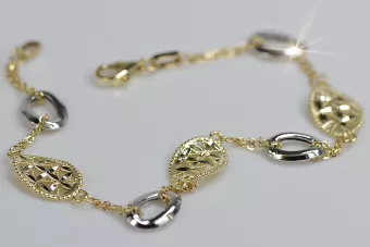 Yellow 14k 585 gold Monaliza hollow bracelet cb002y