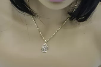 Italian 14k gold modern pendant with snake chain cpn025y&cc074y