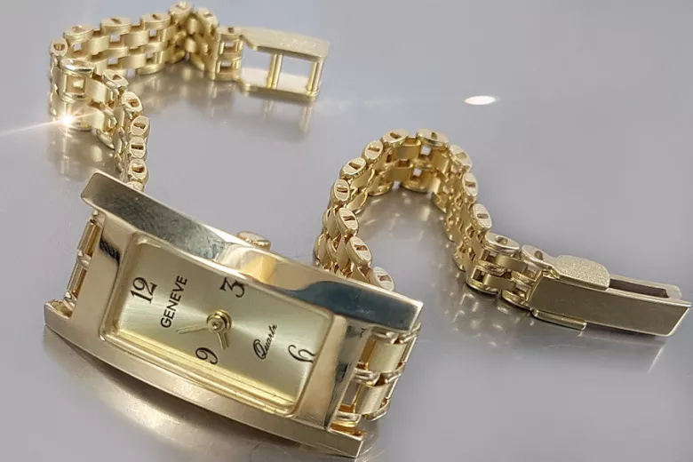 PRZEŚLICZNY złoty damski zegarek 14k NOWY 34g - NAJTANIEJ!