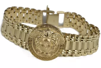 Italienisches gelbes Armband aus 14 Karat Gold mit griechischem Thema cpn022y&mbw006y
