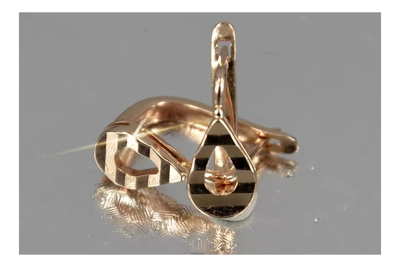 Russian rose gold earrings vens256