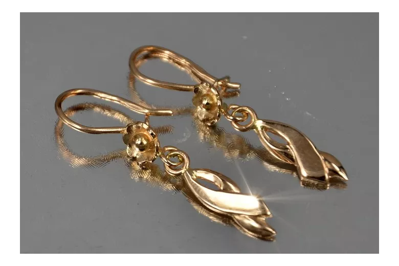 Russian rose gold earrings vens257