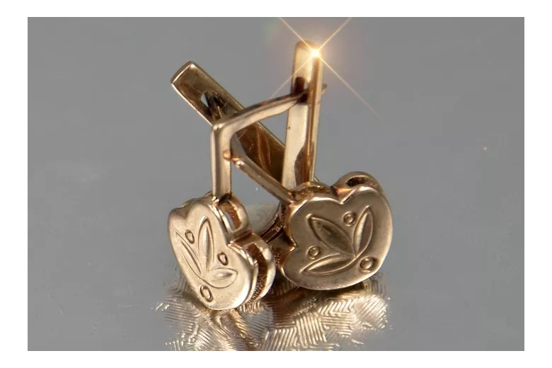 Russian rose gold earrings vens259