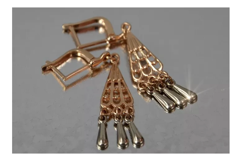 Russian rose gold earrings vens262