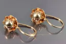 Russian rose Soviet gold earrings vens292