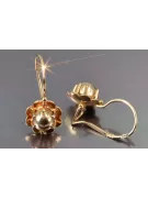 Russian rose Soviet gold earrings vens292