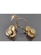 Russian rose Soviet gold earrings vens298