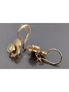 Russian rose Soviet gold earrings vens298