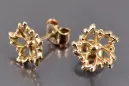 Russian rose Soviet gold earrings vens301