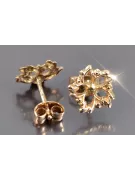 Russian rose Soviet gold earrings vens301