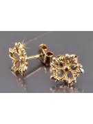 Russian rose Soviet gold earrings vens301