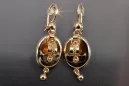 Russian rose Soviet gold earrings vens312