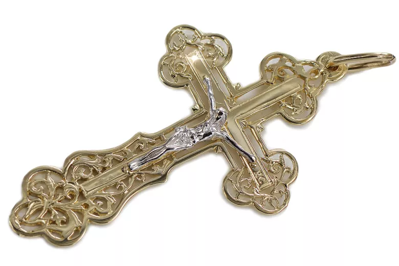 Crucea Ortodoxă ★ de Aur russiangold.com ★ Aur 585 333 Preț scăzut