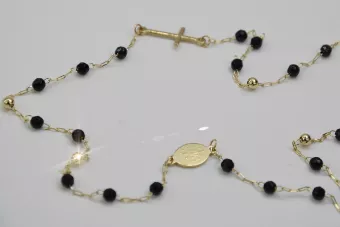 Италиански 14k злато броеница оникс Dolce Gabbana верига rcc006y