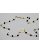 Rosaire italien 14 carats onyx Dolce Gabbana chaîne rcc006y