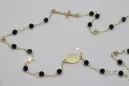Italian 14k gold rosary onyx Dolce Gabbana chain rcc006y