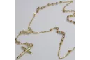 Italian 14k yellow white gold rosary chain rcc011y