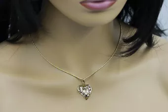 Auksinis medalionas, širdies ikona, 14k 585 Dievo pakabalas