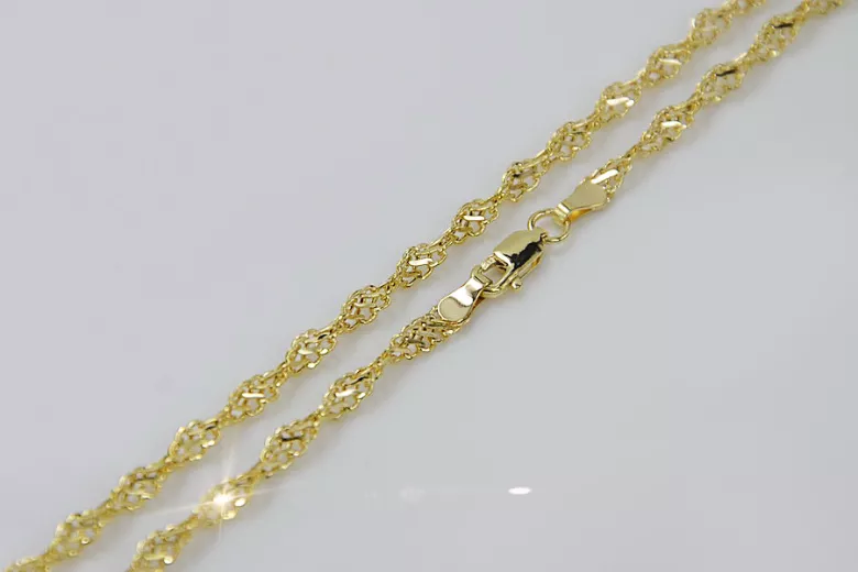 Русское розовое (итальянское желтое) золото Rope Singapore chain cc076