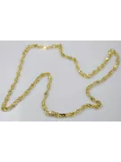 Cadena de cuerda de oro rosa ruso (amarillo italiano) Singapur cc076
