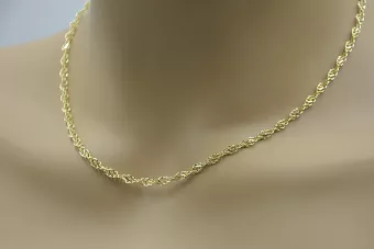 Руска роза (италианско жълто) злато Въже сингапурска верига cc076