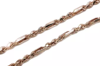 Vintage rose pink 14k 585 gold Corda Figaro chain cc082r