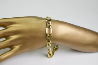 Rosa rusa (amarillo italiano) oro Figaro corte diamante pulsera hueca cb010