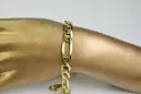 Russisches Rosegold (italienisches Gelb) Figaro-Hohlarmband mit Diamantschliff cb010
