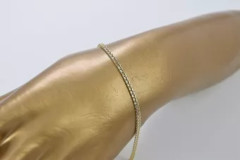 Rusă a crescut italian aur galben Spiga brățară solidă cb036
