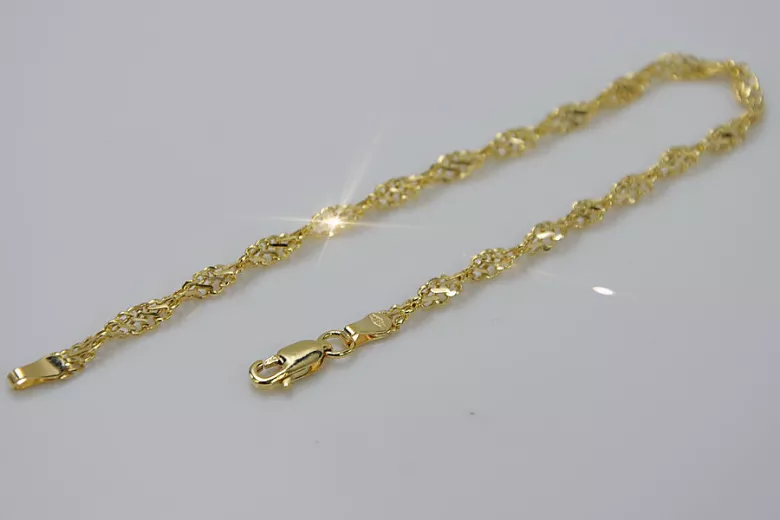 Rusă a crescut (galben italian) de aur New Rope Singapore diamant tăiat brățară gol CB076