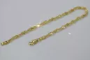 Italienisches gelbes 14-Karat-Gold New Rope Singapore Diamantschliff-Armband hohl cb076y