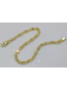 Rosa rusa (amarillo italiano) oro New Rope Pulsera de corte diamante de Singapur hueca cb076