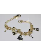 Italian yellow Vintage rose gold charms bracelet cb113