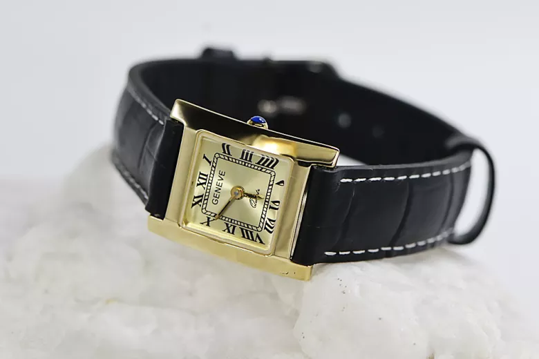 Gold men's watch Geneve ★ zlotychlopak.pl ★ Gold purity 585 333 Low Price!